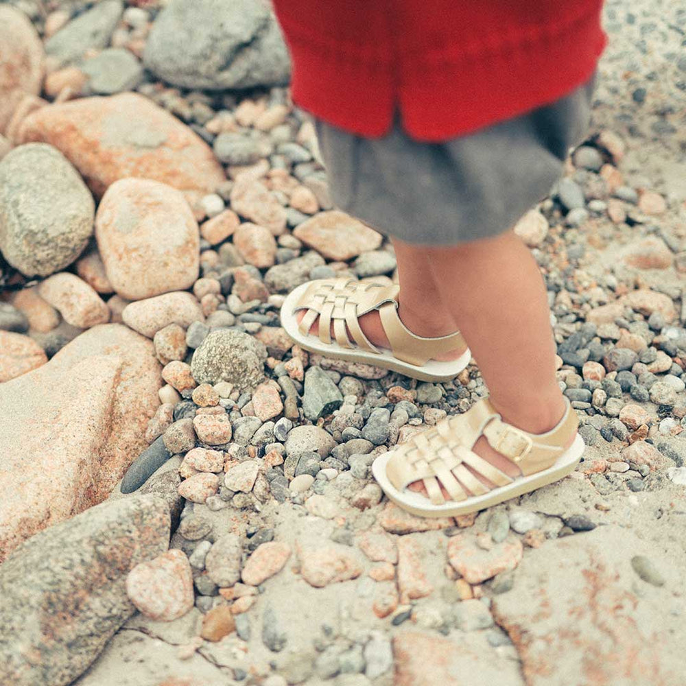 Salt-Water Sun-San Kid's Sandals - Sailor - Gold-Sandals-Gold-SW 3 Toddler (UK 2) | Natural Baby Shower
