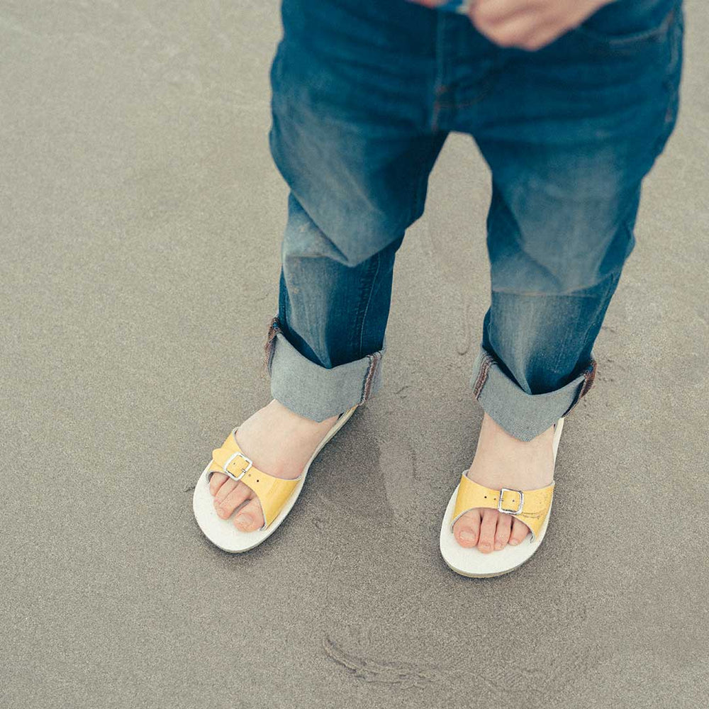 Salt-Water Sun-San Kid's Sandals - Surfer - Shiny Yellow-Sandals-Shiny Yellow-SW 5 Child (UK 4) | Natural Baby Shower