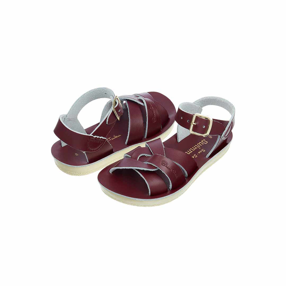 Salt-Water Sun-San Kids Sandals - Swimmer - Claret-Sandals-Claret-SW6 (UK 5) | Natural Baby Shower
