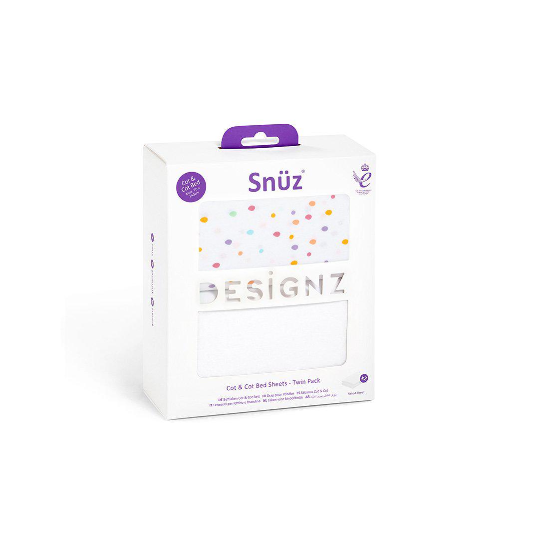 Snuz Cot & Cot Bed Fitted Sheets - Colour Spots - 2 Pack-Sheets- | Natural Baby Shower