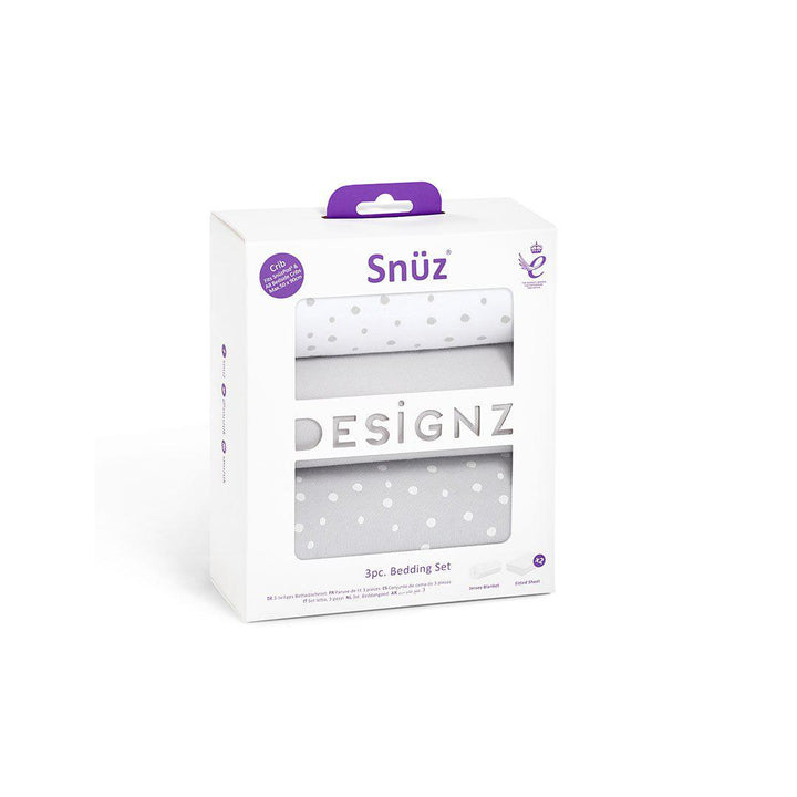 Snuz Crib Bedding Set - Grey Spots - 3 Pack-Bedding Sets- | Natural Baby Shower