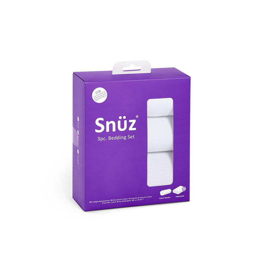 Snuz Crib Bedding Set - White - 3 Pack-Bedding Sets- | Natural Baby Shower