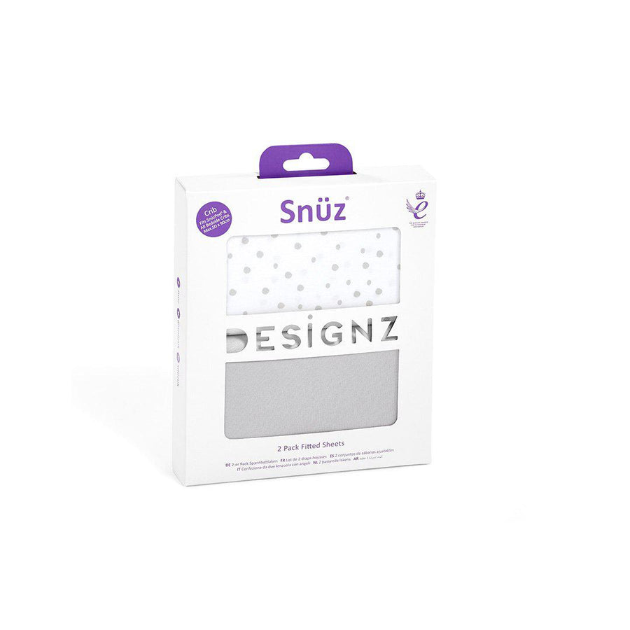 Snuz Crib Fitted Sheets - Grey Spots - 2 Pack-Sheets- | Natural Baby Shower
