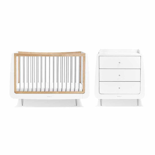 SnuzKot Skandi 2 Piece Nursery Furniture Set - Grey-Nursery Sets-Grey-No Mattress | Natural Baby Shower