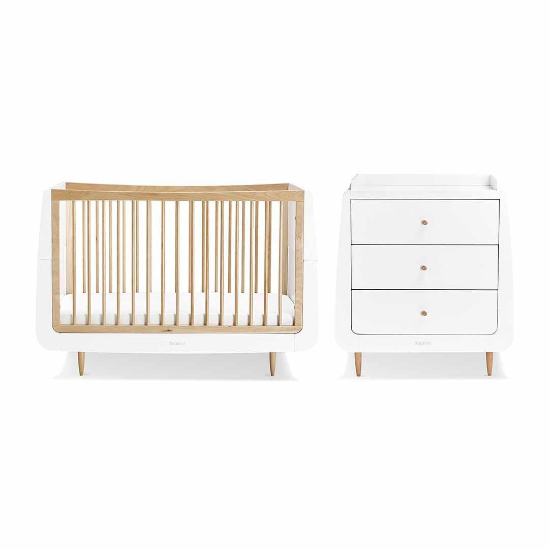 SnuzKot Skandi 2 Piece Nursery Furniture Set - Natural-Nursery Sets- | Natural Baby Shower