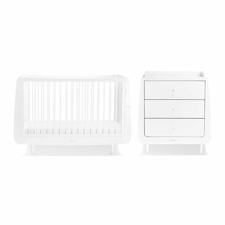 SnuzKot Skandi 2 Piece Nursery Furniture Set - White-Nursery Sets- | Natural Baby Shower