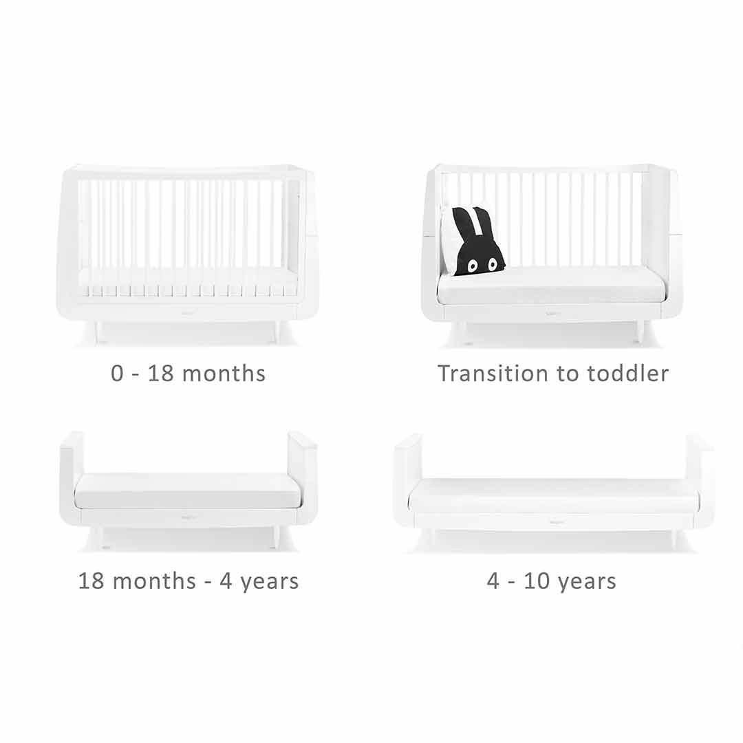 SnuzKot Skandi 2 Piece Nursery Furniture Set - White-Nursery Sets-White-No Mattress | Natural Baby Shower