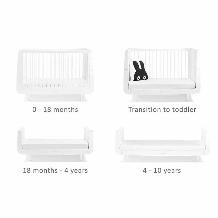 SnuzKot Skandi 2 Piece Nursery Furniture Set - White-Nursery Sets-White-No Mattress | Natural Baby Shower