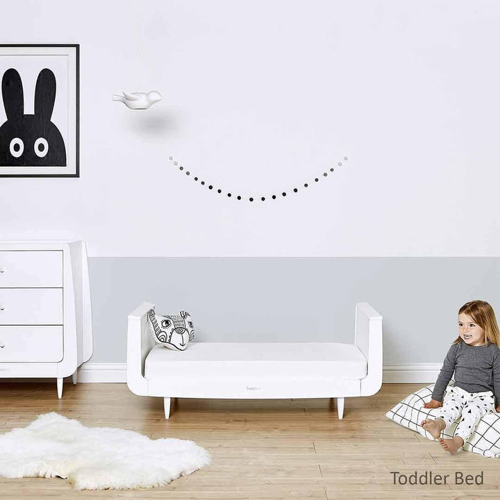 SnuzKot Skandi 2 Piece Nursery Furniture Set - White-Nursery Sets-White-No Mattress | Natural Baby Shower