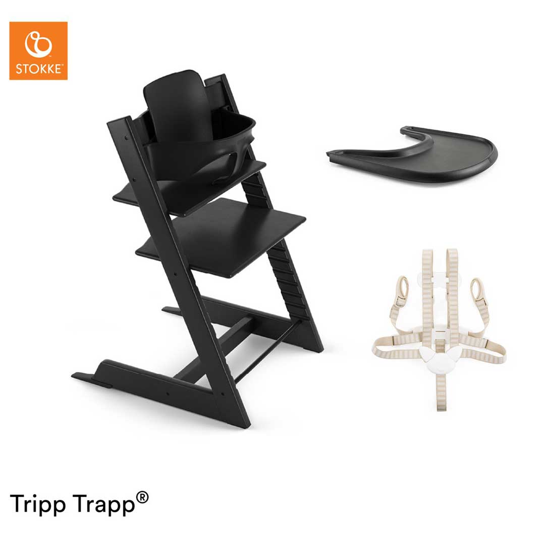 Stokke Tripp Trapp Bundle - Black-Highchairs- | Natural Baby Shower
