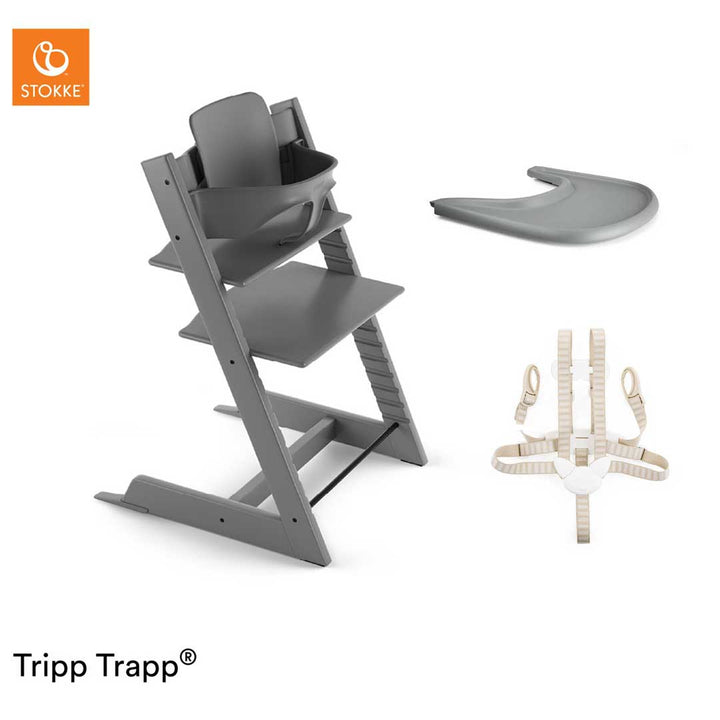 Stokke Tripp Trapp Bundle - Storm Grey-Highchairs- | Natural Baby Shower