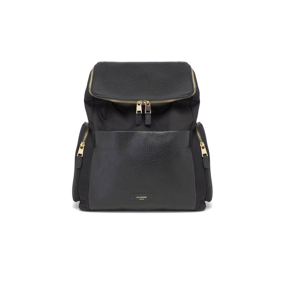 Storksak Alyssa Changing Backpack - Black + Gold-Changing Bags- | Natural Baby Shower