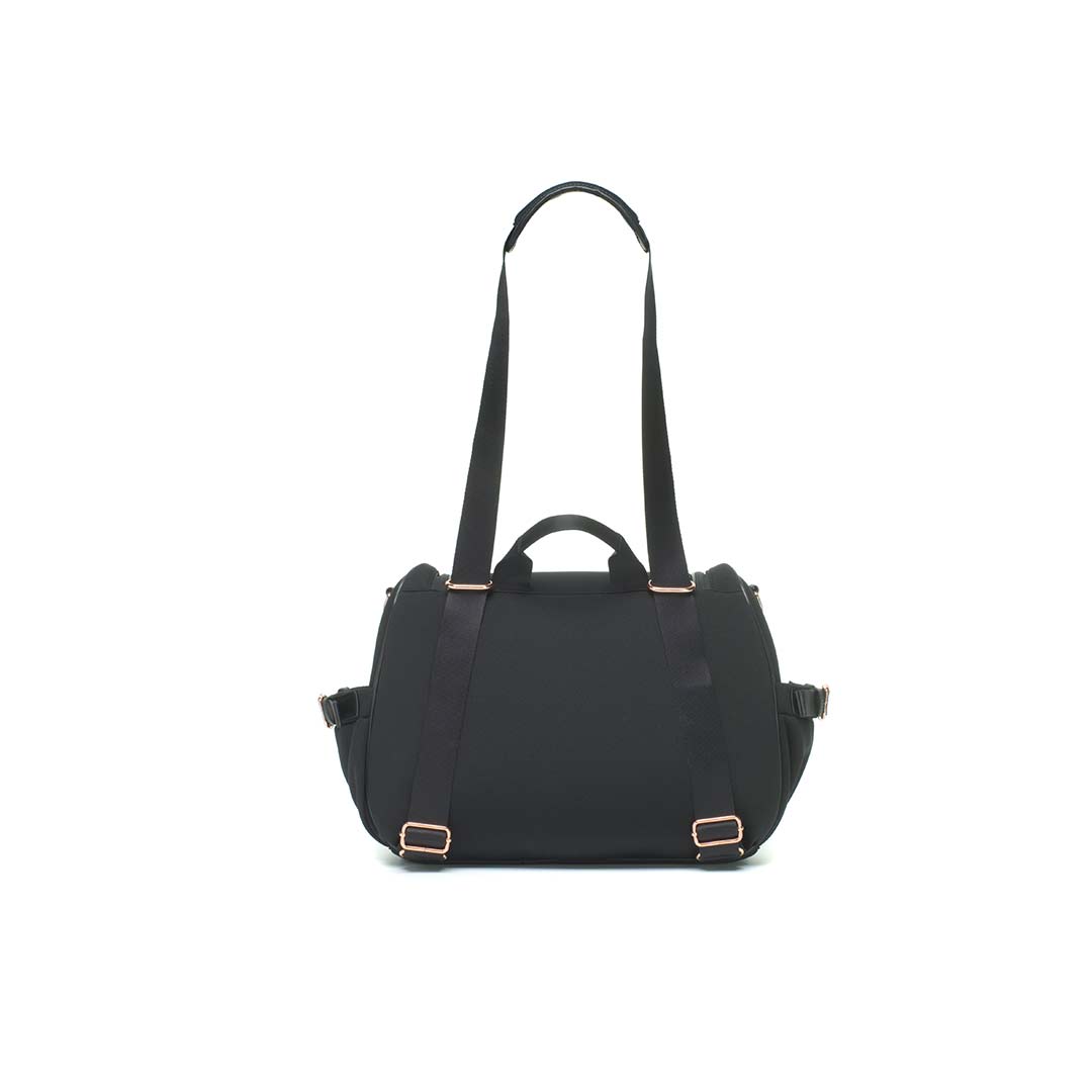 Storksak Poppy Luxe Scuba Changing Bag - Black-Changing Bags-Black- | Natural Baby Shower
