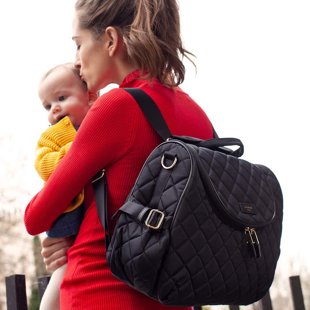 Storksak Poppy Quilt Changing Bag - Black-Changing Bags-Black- | Natural Baby Shower