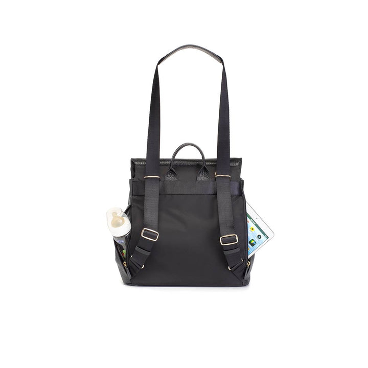 Storksak St James Leather Backpack Changing Bag - Black-Changing Bags- | Natural Baby Shower