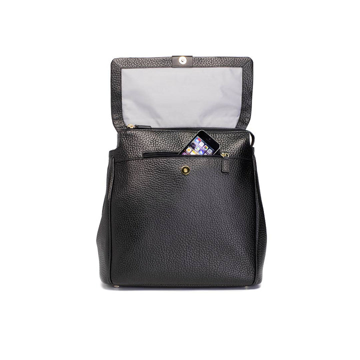 Storksak St James Leather Backpack Changing Bag - Black-Changing Bags- | Natural Baby Shower