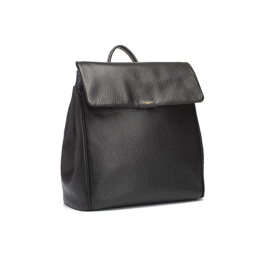 Storksak St James Leather Backpack Changing Bag - Black-Changing Bags- | Natural Baby Shower