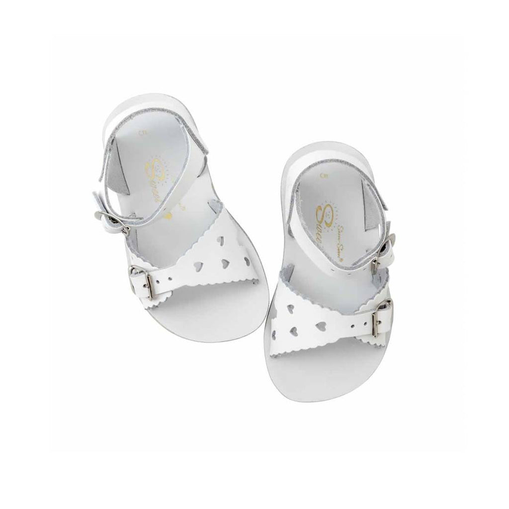 Salt Water Sun San Kids Sandals Sweetheart White Natural Baby Shower