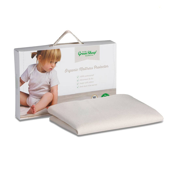 The Little Green Sheep Large Crib Natural Mattress Protector 83x50