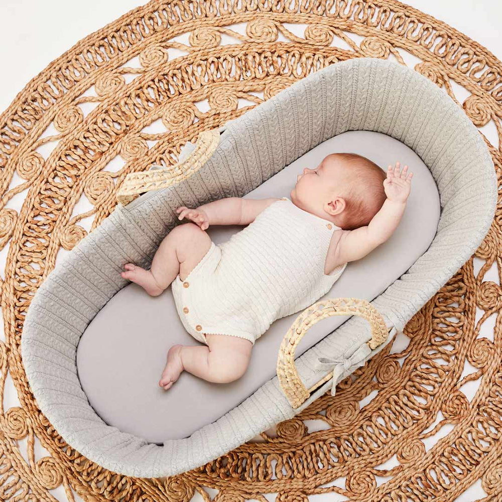 The Little Green Sheep Moses Basket Sheet - Dove-Sheets- | Natural Baby Shower