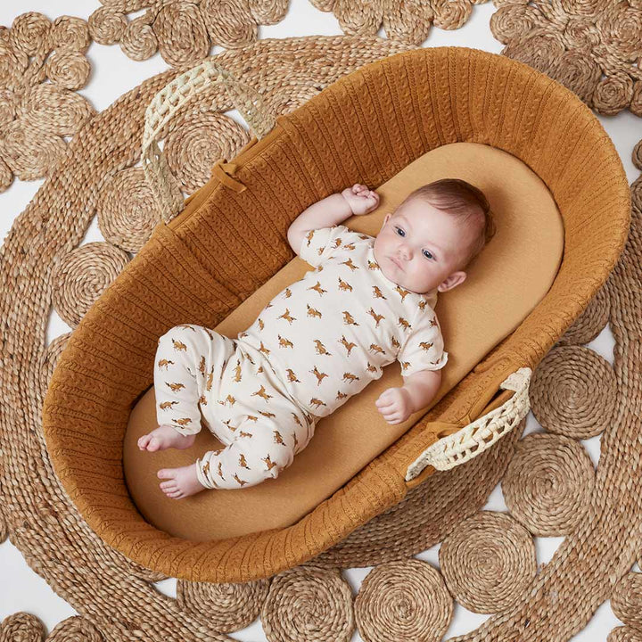 The Little Green Sheep Moses Basket Sheet - Honey-Sheets- | Natural Baby Shower