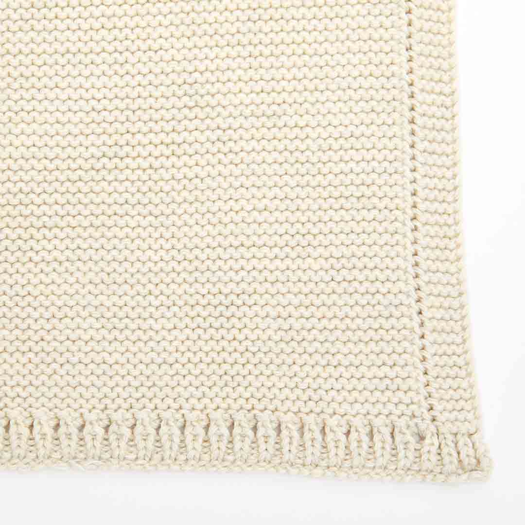 The Little Green Sheep Organic Knitted Cellular Baby Blanket Linen