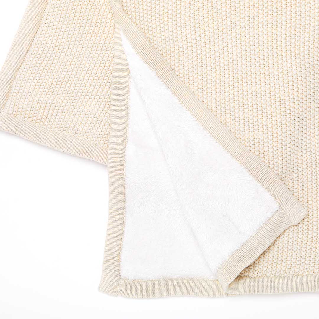 The Little Green Sheep Organic Knitted Fleece Baby Blanket - Linen-Blankets- | Natural Baby Shower