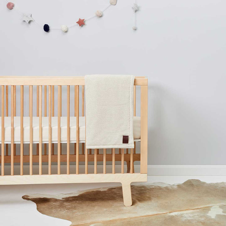 The Little Green Sheep Organic Knitted Fleece Baby Blanket - Linen-Blankets- | Natural Baby Shower