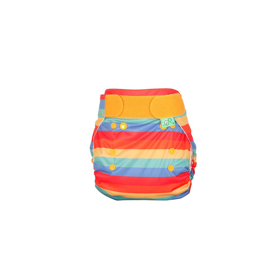 TotsBots Bamboozle Nappy Wrap - Rainbow Stripe-Nappies-Rainbow Stripe-Size 2 | Natural Baby Shower