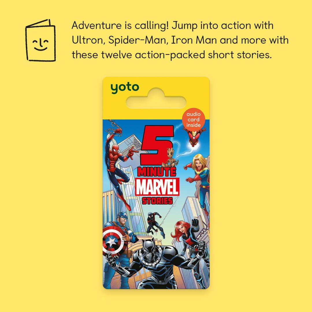 Yoto Card - 5 Minute Stories: Marvel-Audio Player Cards + Characters- | Natural Baby Shower