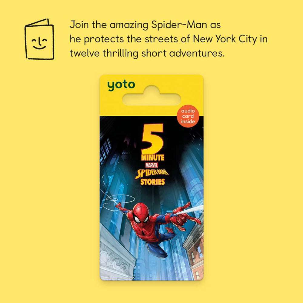 Yoto Card - 5 Minute Stories: Marvel - Spider-Man-Audio Player Cards + Characters- | Natural Baby Shower