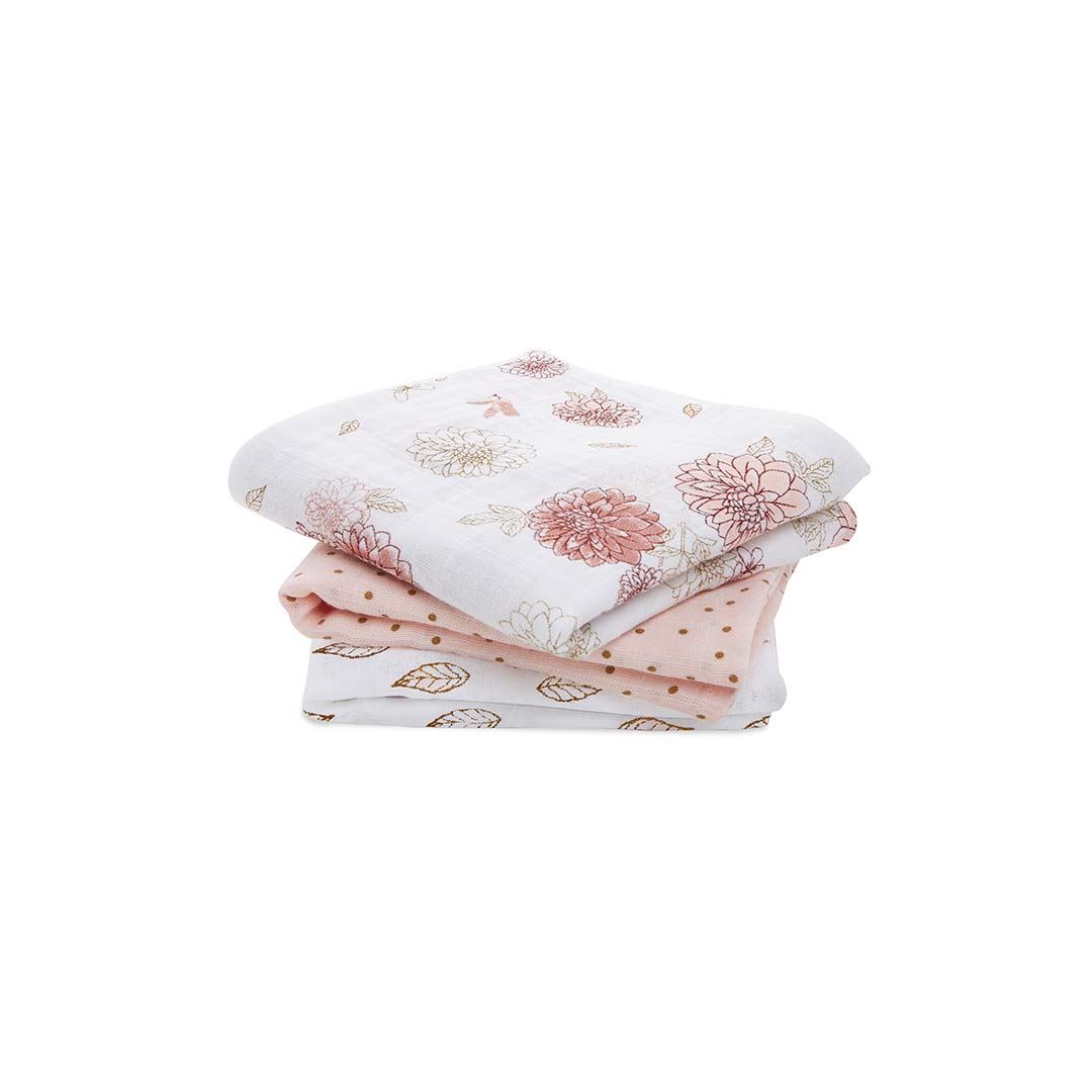 aden + anais Muslin Squares - Dahlia - 3 Pack-Muslin Squares- | Natural Baby Shower