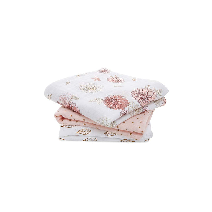 aden + anais Muslin Squares - Dahlia - 3 Pack-Muslin Squares- | Natural Baby Shower