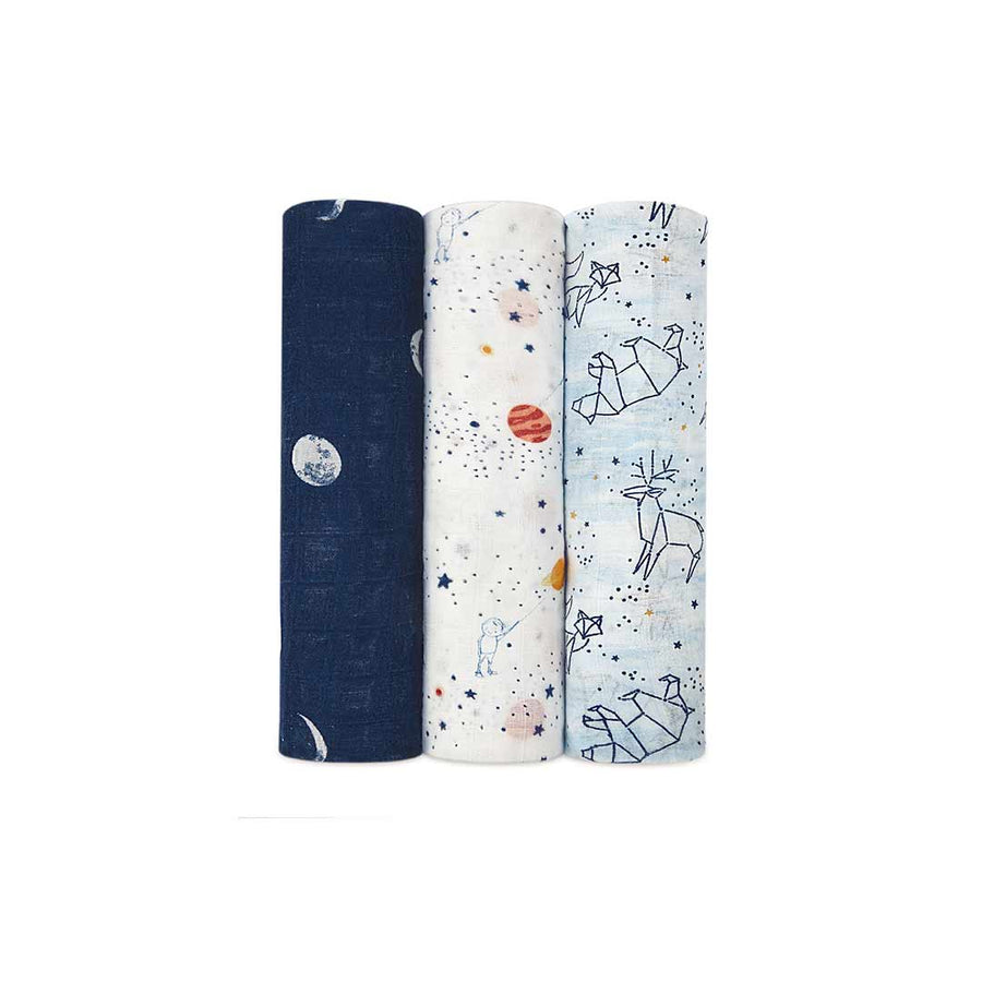 aden + anais Silky Soft Swaddles - Stargaze - 3 Pack-Swaddling Wraps-Stargaze- | Natural Baby Shower