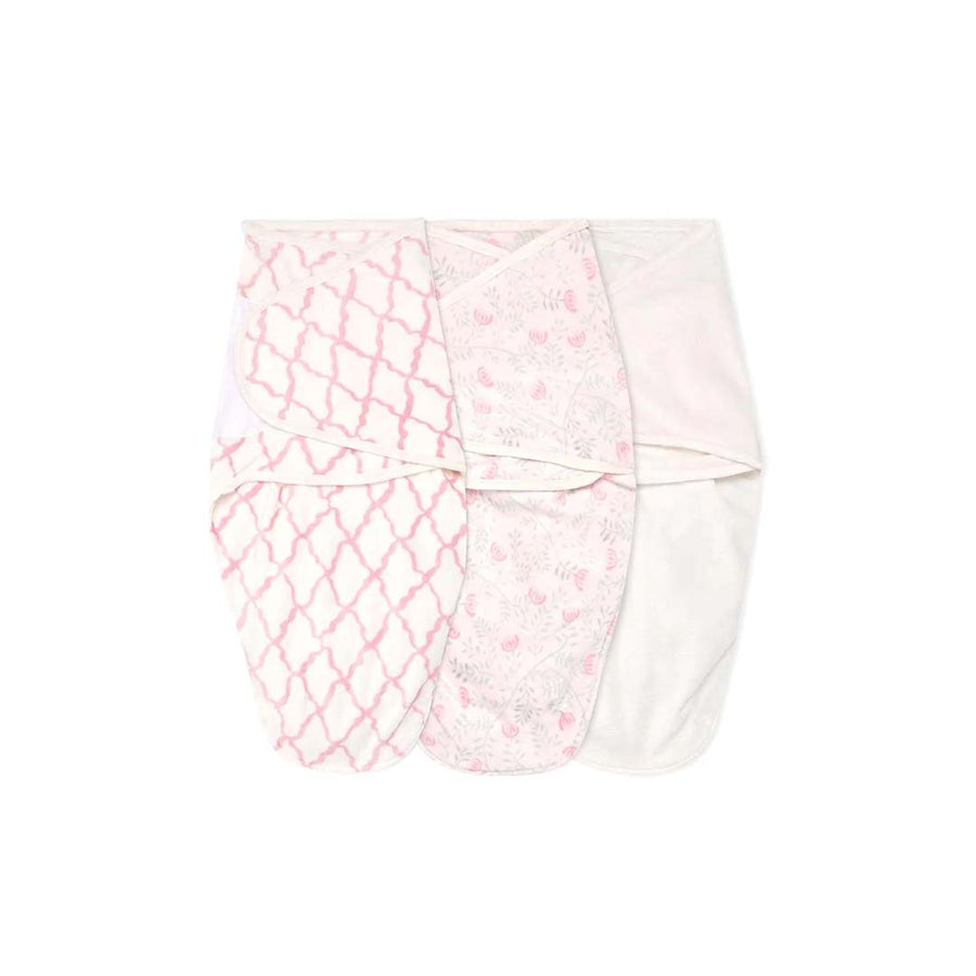 aden + anais Essentials Easy Swaddle Wraps - Arts + Crafts - 3 Pack-Shaped Swaddles-Pink-One Size | Natural Baby Shower