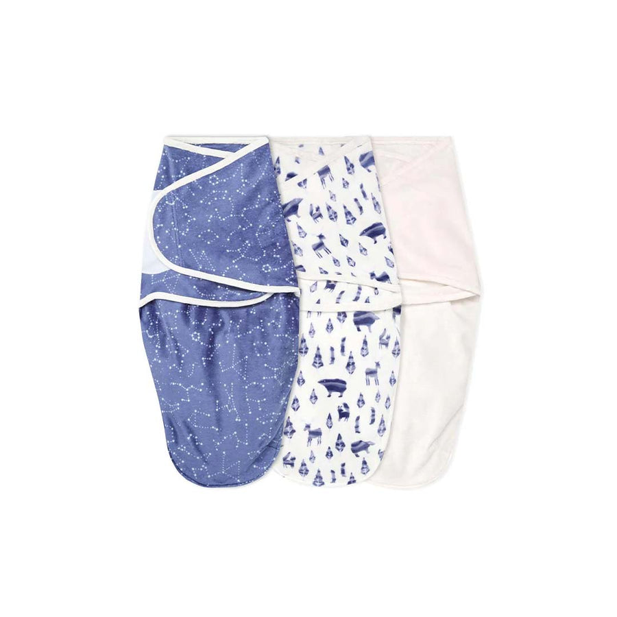 aden + anais Essentials Easy Swaddle Wraps - Scandinavian Sky - 3 Pack-Shaped Swaddles-Scandinavian Sky-One Size | Natural Baby Shower
