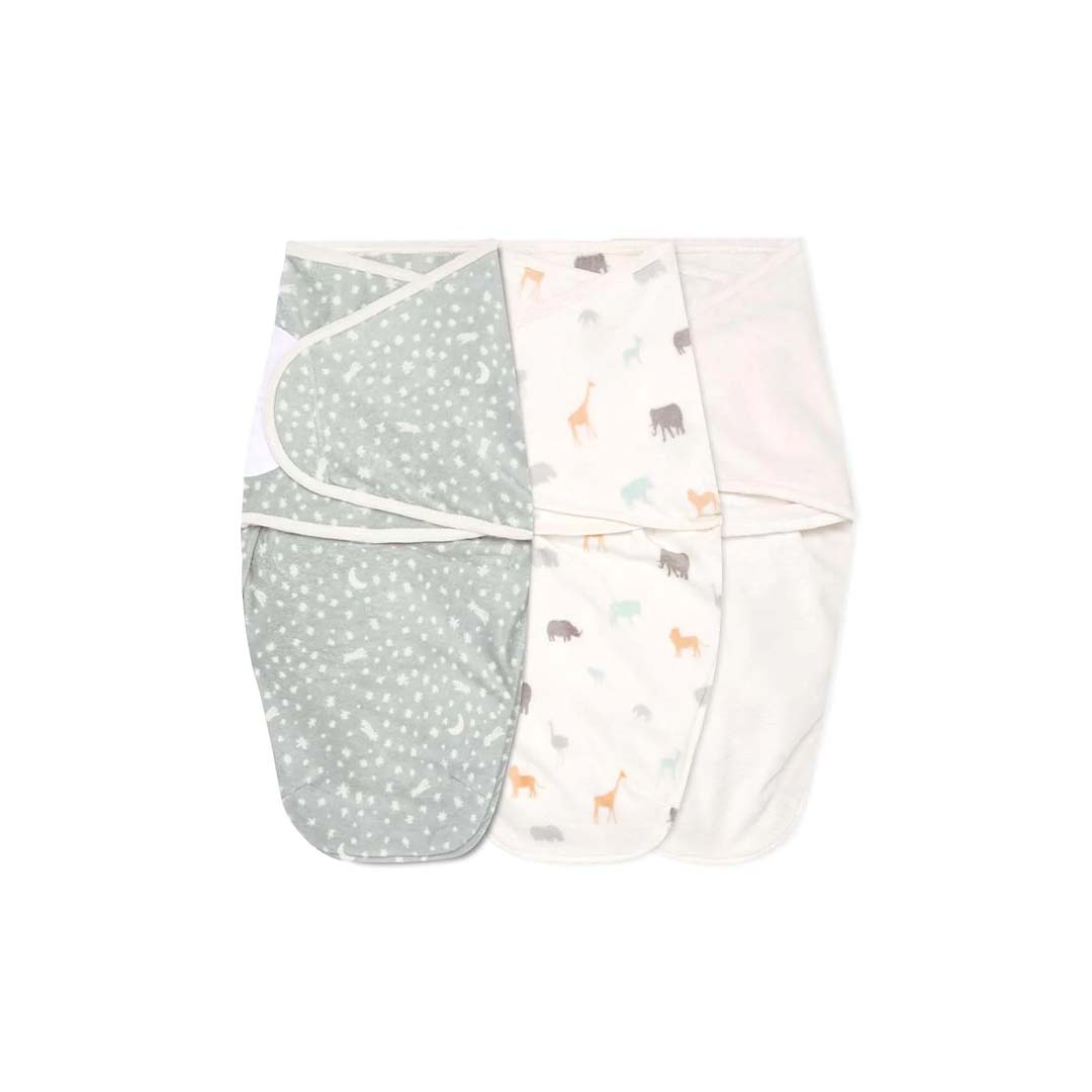 aden + anais Essentials Easy Swaddle Wraps - Wild Prairie - 3 Pack-Shaped Swaddles-Wild Prairie-One Size | Natural Baby Shower
