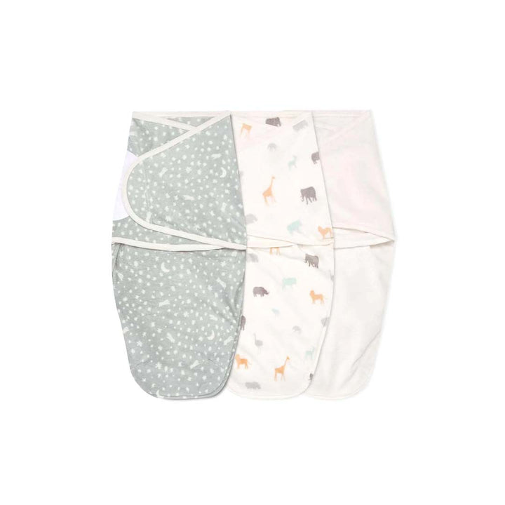 aden + anais Essentials Easy Swaddle Wraps - Wild Prairie - 3 Pack-Shaped Swaddles-Wild Prairie-One Size | Natural Baby Shower