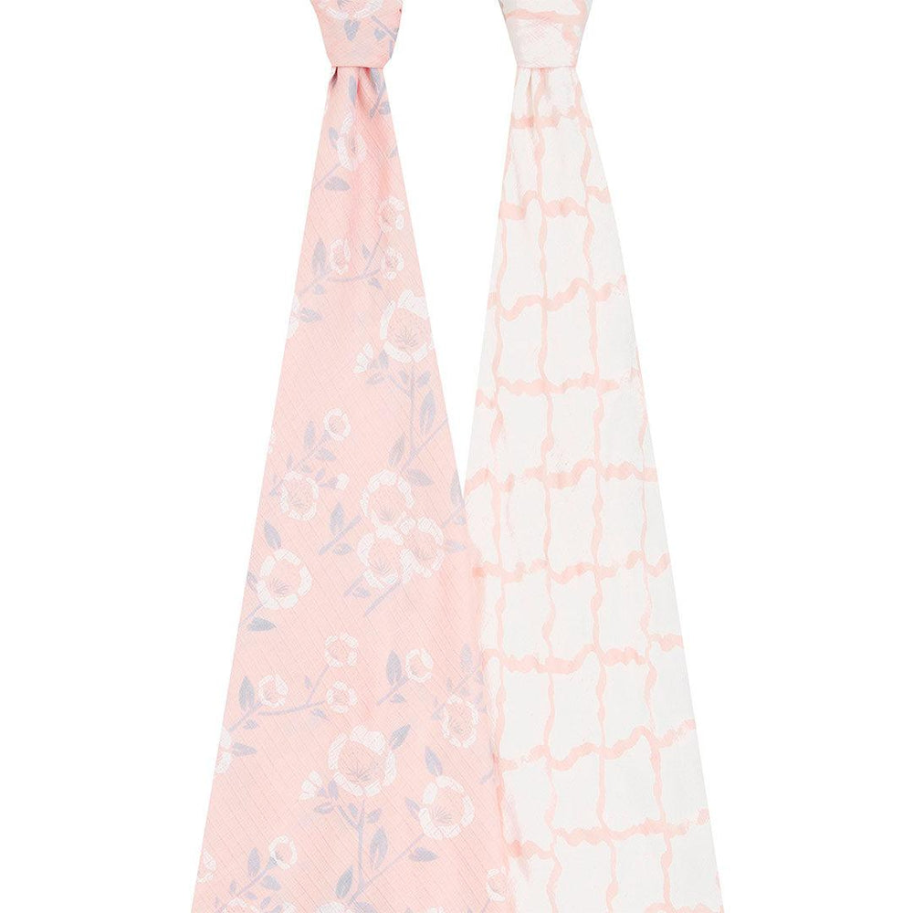 aden + anais Essentials Silky Soft Swaddle Blankets - Stencil - 2 Pack-Swaddling Wraps- | Natural Baby Shower