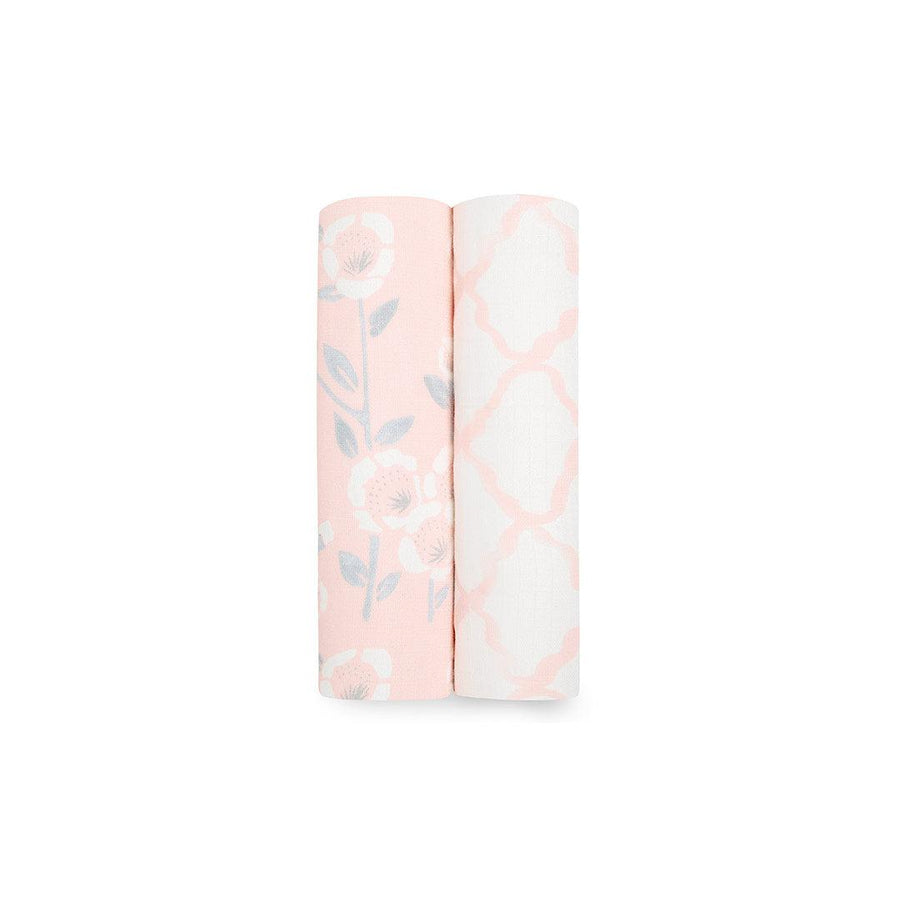aden + anais Essentials Silky Soft Swaddle Blankets - Stencil - 2 Pack-Swaddling Wraps- | Natural Baby Shower