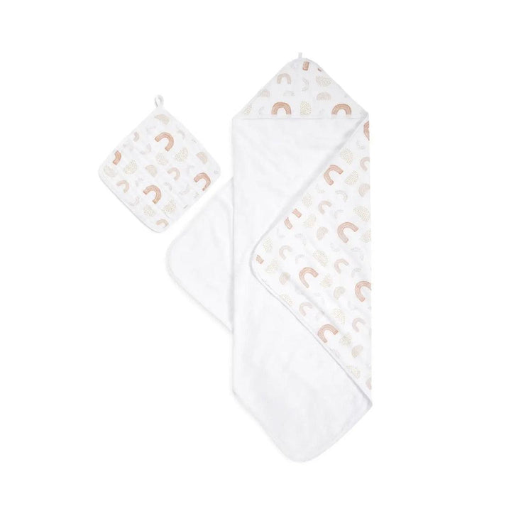aden + anais Cotton Muslin-Backed Hooded Towel Set - Keep Rising - Oh Happy Day-Bath Towels-Keep Rising-Oh Happy Day | Natural Baby Shower