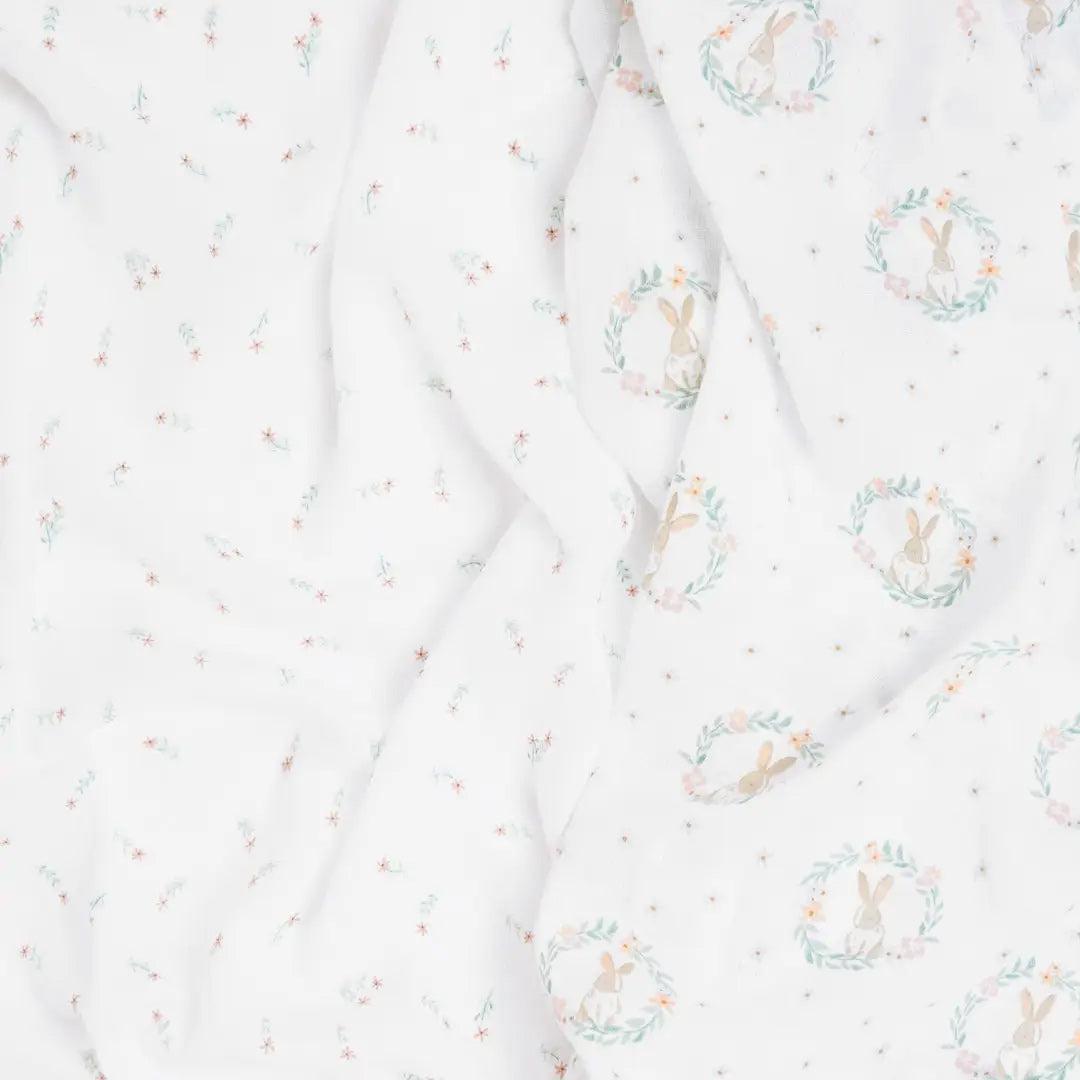 aden + anais Essentials Cotton Muslin 2 Pack Swaddle Blanket - Blushing Bunnies-Blankets-Blushing Bunnies- | Natural Baby Shower