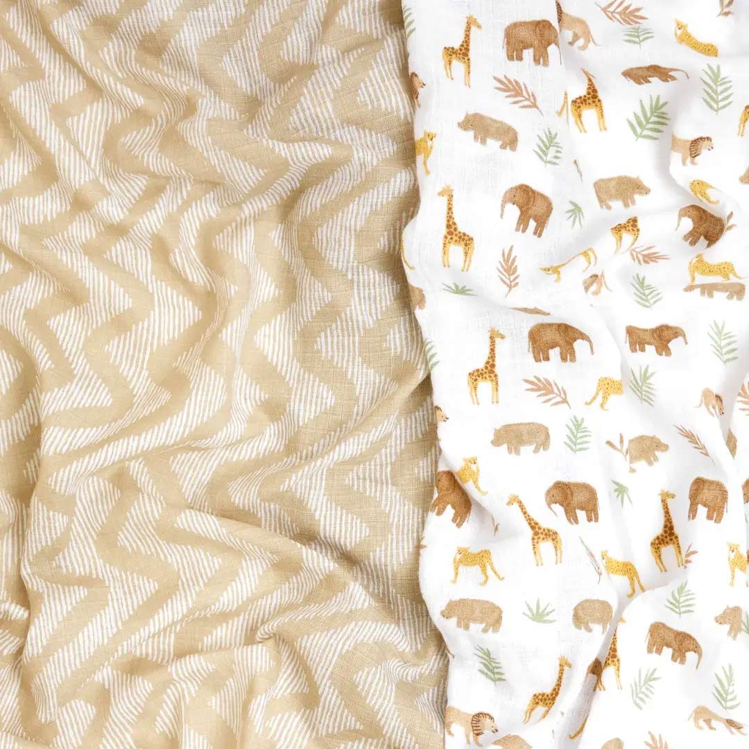 aden + anais Essentials Cotton Muslin 2 Pack Swaddle Blanket - Tanzania-Swaddling Wraps-Tanzania- | Natural Baby Shower