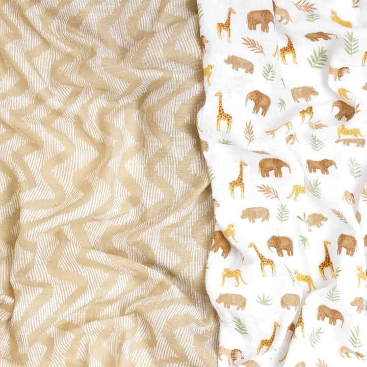 aden + anais Essentials Cotton Muslin 2 Pack Swaddle Blanket - Tanzania-Swaddling Wraps-Tanzania- | Natural Baby Shower