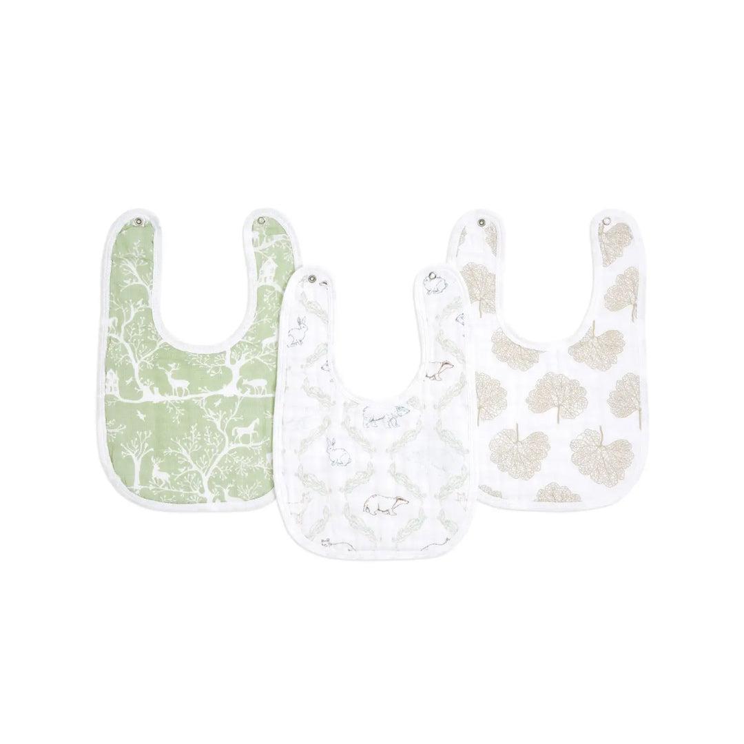 aden + anais Essentials Cotton Muslin Baby Snap Bibs - 3 Pack - Harmony-Bibs-Harmony- | Natural Baby Shower