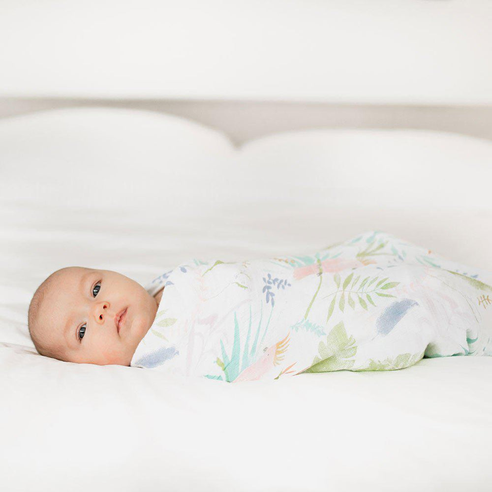 aden + anais Essentials Cotton Muslin Swaddle Blanket - Tropicalia-Muslin Wraps-Tropicalia- | Natural Baby Shower