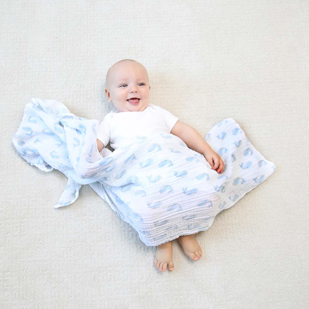 aden + anais Essentials Cotton Muslin Swaddle Blankets - Natural History - 4 Pack-Muslin Wraps-Natural History- | Natural Baby Shower
