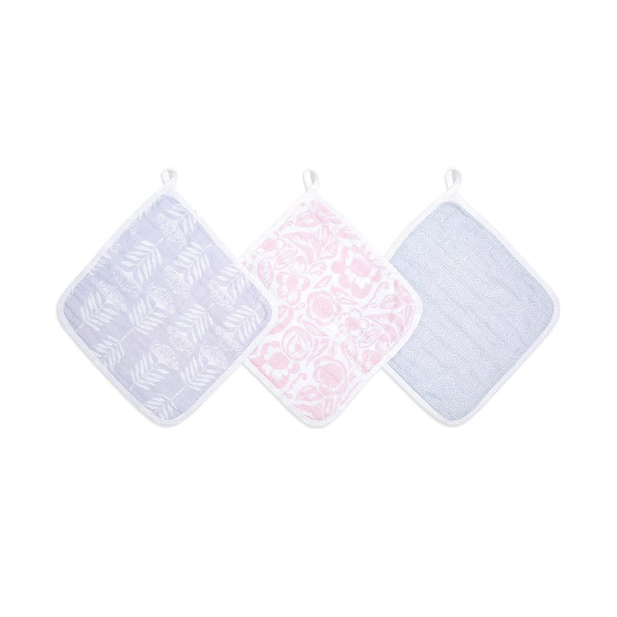 aden + anais Essentials Muslin Washcloths - Damsel - 3 Pack-Washcloths- | Natural Baby Shower