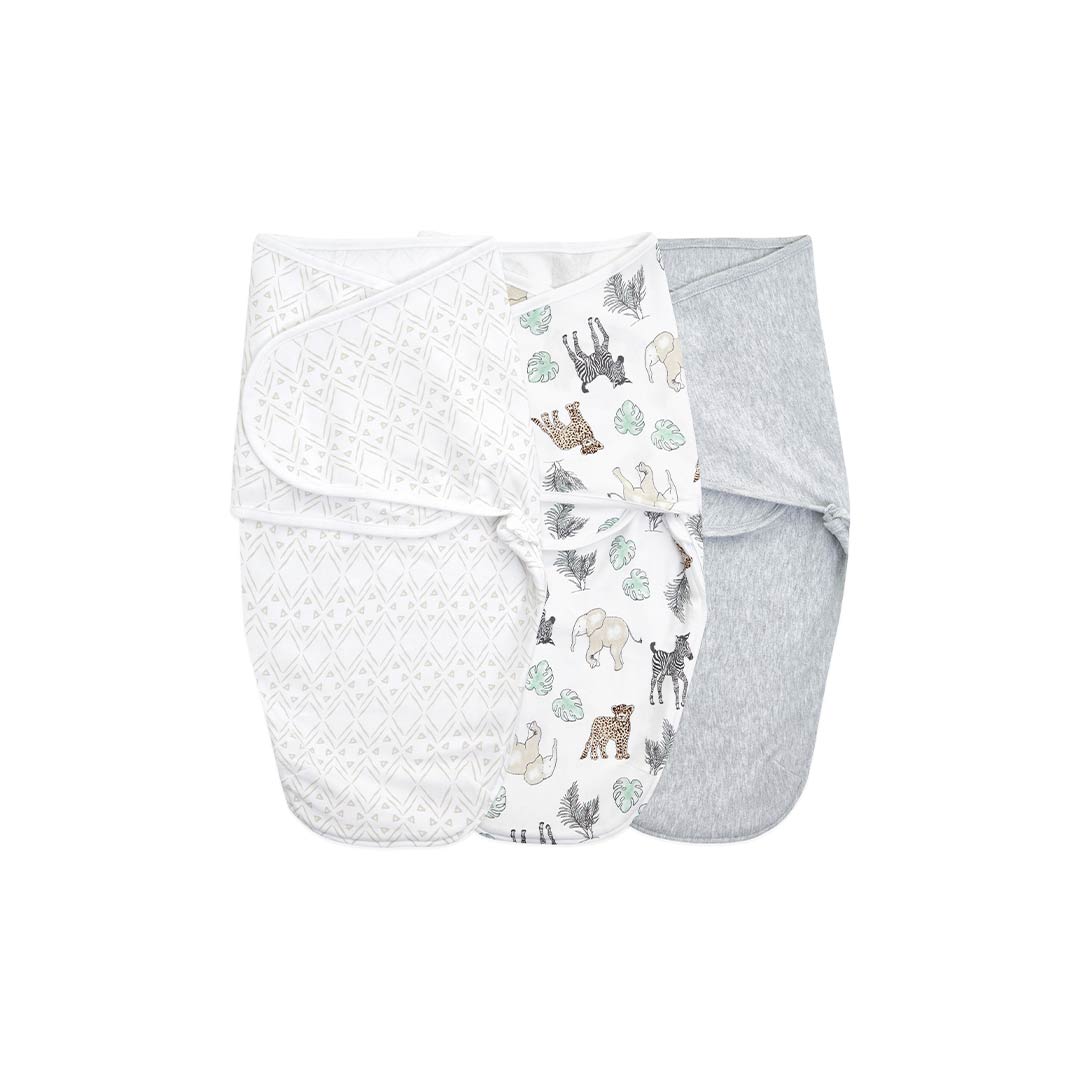aden + anais Essentials Wrap Swaddles - Toile - 3 Pack-Shaped Swaddles-Toile-0-3m | Natural Baby Shower