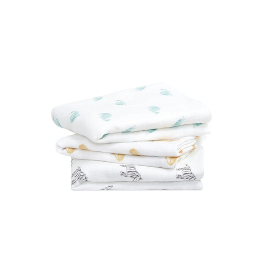 aden + anais Organic Muslin Squares - Animal Kingdom - 3 Pack-Muslin Squares- | Natural Baby Shower